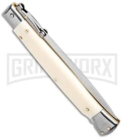 Frank B. 11" Sim Ivory Italian Stiletto Swinguard - Dagger Satin 8 Frank B. 11" Sim Ivory Italian Stiletto Swinguard - Dagger Satin -Featured Knife Shop Frank B 11in Italian Stiletto Swinguard Ivory Dagger GX 7055 jr side large