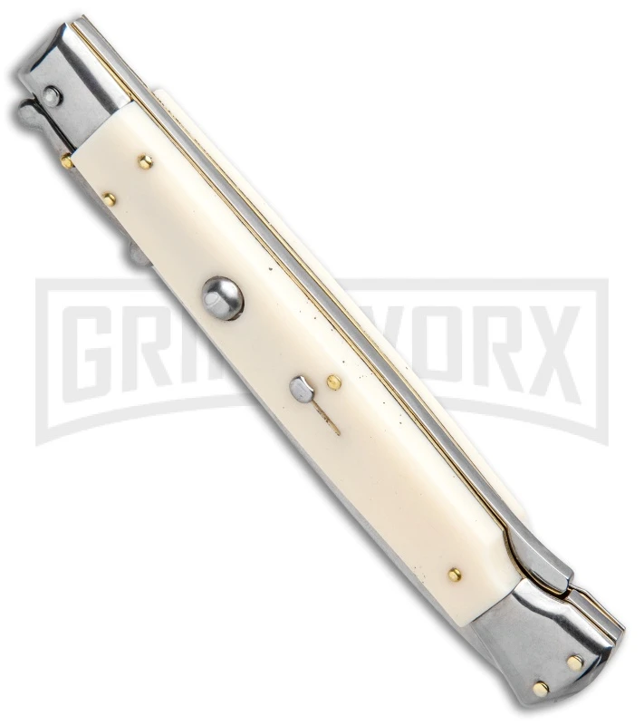 Frank B. 11" Sim Ivory Italian Stiletto Swinguard - Dagger Satin 4 Frank B. 11" Sim Ivory Italian Stiletto Swinguard - Dagger Satin - Image 2