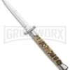 Frank B. 11" Italian Stiletto Swinguard Ram Horn Automatic Knife - Bayonet -Featured Knife Shop Frank B 11in Italian Stiletto Swinguard Ram Horn Auto Bayo GX 9211 jr large