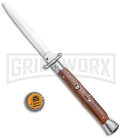 Frank B. 11" Cocobolo Italian Stiletto Swinguard Automatic Knife - Dagger -Featured Knife Shop Frank B 11in Stiletto Swinguard Cocobolo Dagger BHQ 77547 jr bottlecap large