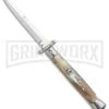 Frank B 11" Italian Stiletto Swinguard Honey Horn Automatic Knife - Bayonet