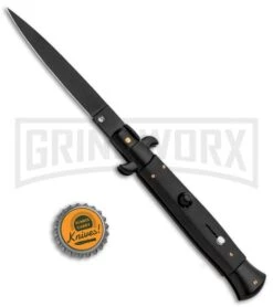 Frank B. 9" Italian Tactical Stiletto Black Automatic Knife - Flat Black 9 Frank B. 9" Italian Tactical Stiletto Black Automatic Knife - Flat Black -Featured Knife Shop Frank B 9in Italian Stiletto Auto Black Black Flat GX 32763 jr bottlecap large