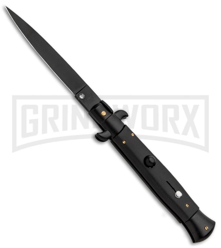 Frank B. 9" Italian Tactical Stiletto Black Automatic Knife - Flat Black 3 Frank B. 9" Italian Tactical Stiletto Black Automatic Knife - Flat Black