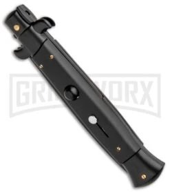 Frank B. 9" Italian Tactical Stiletto Black Automatic Knife - Flat Black 7 Frank B. 9" Italian Tactical Stiletto Black Automatic Knife - Flat Black -Featured Knife Shop Frank B 9in Italian Stiletto Auto Black Black Flat GX 32763 jr spine large