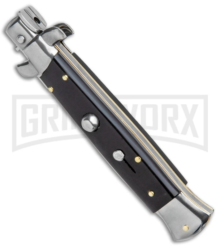 Frank B 9" Italian Stiletto Black Automatic Knife - Bayonet 4 Frank B 9" Italian Stiletto Black Automatic Knife - Bayonet - Image 2