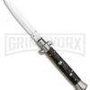 Frank B 9" Italian Stiletto Dark Horn Automatic Knife - Dagger