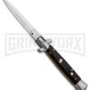 Frank B 9" Italian Stiletto Ebony Automatic Knife - Dagger Satin