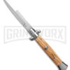Frank B 9" Italian Stiletto Olive Wood Automatic Knife - Bayonet 1 Frank B 9" Italian Stiletto Olive Wood Automatic Knife - Bayonet -Featured Knife Shop Frank B 9in Italian Stiletto Olive Wood AK Bayonet GX 4522 large