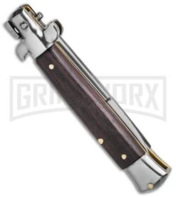 Frank B. 7.5" Italian Stiletto Palisander Wood Automatic Knife - Polish Bayonet 8 Frank B. 7.5" Italian Stiletto Palisander Wood Automatic Knife - Polish Bayonet -Featured Knife Shop Frank B. 8 Italian Stiletto Palisander Wood Automatic Knife Polish Bayonet BHQ 118535 LS Side large