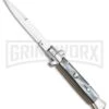 Frank B. 9" Italian Stiletto Sim Dark Horn Automatic Knife - Bayonet