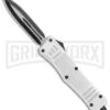 Large Atomic Defender White Automatic Dagger Knife - Two-Tone Plain -Featured Knife Shop Large Atomic White Auto Dagger TT GX 38632 jr large