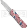 Lightning American Flag D/A OTF Automatic Knife - Tanto Satin Serr 2 Lightning American Flag D/A OTF Automatic Knife - Tanto Satin Serr -Featured Knife Shop Lightning American Flag DA OTF Auto Tanto Satin Serr GX 33327 jr large