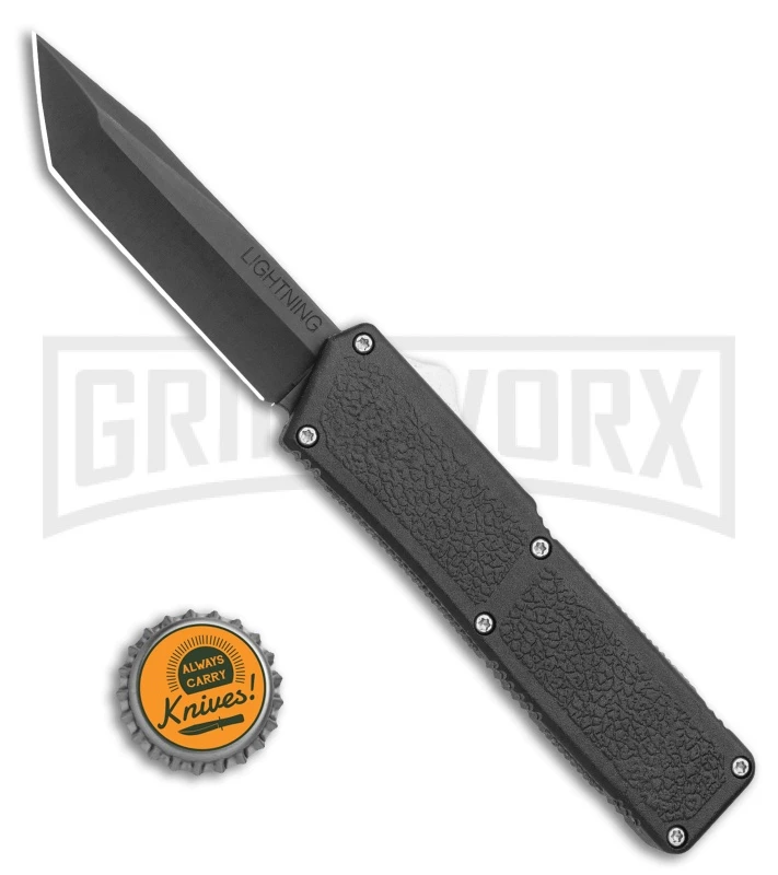 Lightning Black D/A OTF Automatic Knife - Tanto Black 6 Lightning Black D/A OTF Automatic Knife - Tanto Black - Image 4