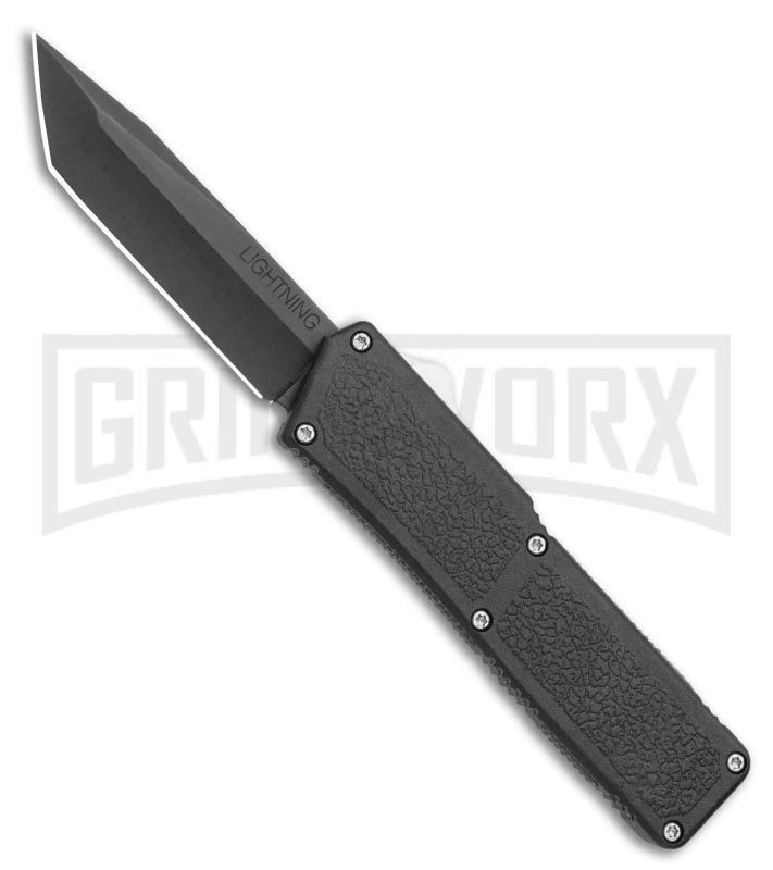 Lightning Black D/A OTF Automatic Knife - Tanto Black 3 Lightning Black D/A OTF Automatic Knife - Tanto Black