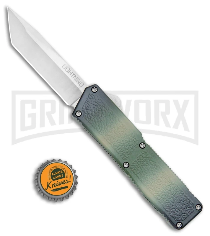 Lightning Camo D/A OTF Automatic Knife - Tanto Satin 6 Lightning Camo D/A OTF Automatic Knife - Tanto Satin - Image 4