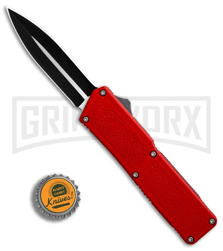 Lightning Red D/A OTF Automatic Knife - Dagger Two-Tone Plain 4TH18 6 Lightning Red D/A OTF Automatic Knife - Dagger Two-Tone Plain 4TH18 - Image 4
