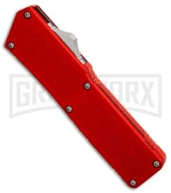 Lightning Red D/A OTF Automatic Knife - Dagger Two-Tone Plain 4TH18 8 Lightning Red D/A OTF Automatic Knife - Dagger Two-Tone Plain 4TH18 -Featured Knife Shop Lightning DA Dagger Two Tone Plain BP 30348 er spine large