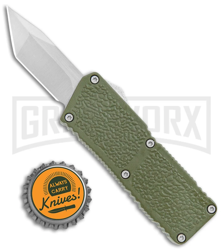 Lightning Fireball OD Green D/A OTF Automatic Knife - Tanto Satin Plain 6 Lightning Fireball OD Green D/A OTF Automatic Knife - Tanto Satin Plain - Image 4