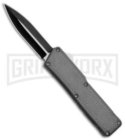 Lightning Gray D/A OTF Automatic Knife - Dagger Two-Tone Plain