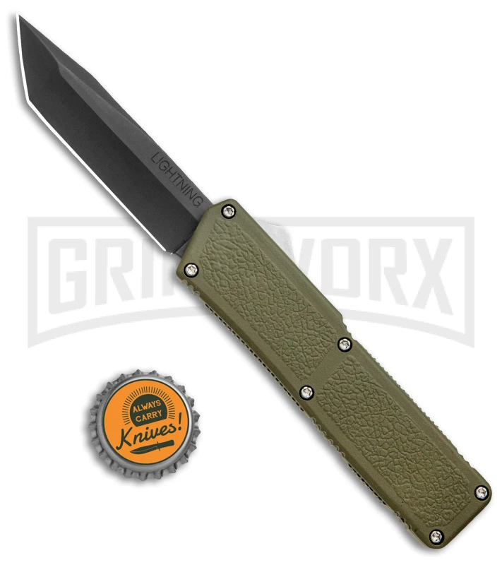 Lightning OD Green D/A OTF Automatic Knife - Tanto Black 6 Lightning OD Green D/A OTF Automatic Knife - Tanto Black - Image 4