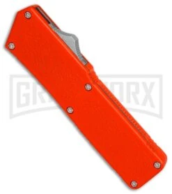 Lightning Orange D/A OTF Automatic Knife - Dagger Satin Serr -Featured Knife Shop Lightning Orange DA Dagger Satin Serr BP 22818 er spine large