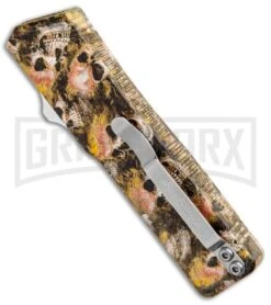 Lightning Skull Camo D/A OTF Automatic Knife - Tanto Satin Plain -Featured Knife Shop Lightning Skull DA OTF Auto Tanto Satin GX 33337 jr side large