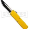 Lightning Yellow D/A OTF Automatic Knife - Two-Tone Serr