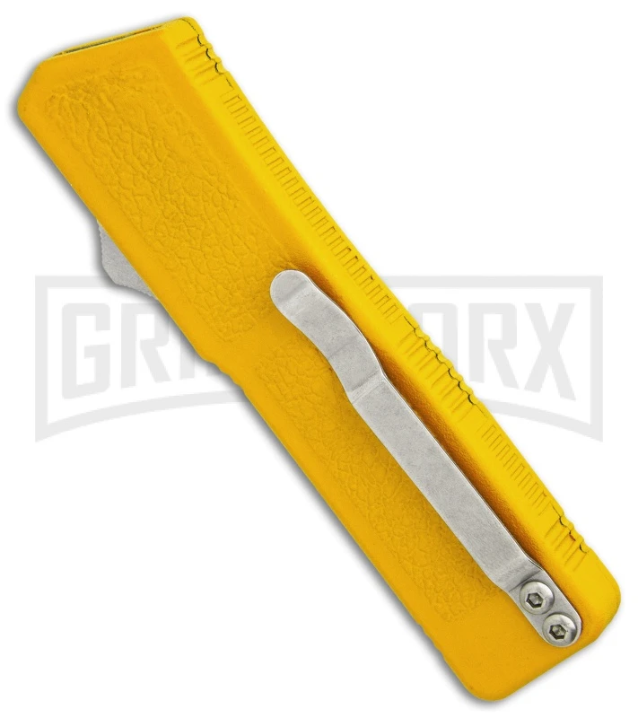 Lightning Yellow D/A OTF Automatic Knife - Two-Tone Serr 4 Lightning Yellow D/A OTF Automatic Knife - Two-Tone Serr - Image 2