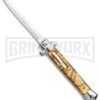 Mago 11" Yellow Acrylic Italian Stiletto OTF Automatic Knife - Satin Bayonet -Featured Knife Shop Mago 11in Yellow Acrylic Italian Stiletto OTF Auto Bayo Satin GX 37556 jr large