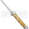 Mago 11" Yellow Acrylic Stiletto OTF Automatic Knife - Satin Bayo W/o Clip