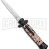 Mago 9" Diamondback Black Italian Stiletto OTF Automatic Knife - Satin Bayo