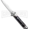 Milano 8.5" Lever Lock Automatic Knife Black Marble - Bayonet Satin -Featured Knife Shop Milano 8.5 Lever Lock Automatic Knife Black Marble Bayonet Satin GX 33706 ns large