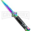 Milano 9" Black Marble Rainbow Italian Style Automatic Knife - Bayonet Spectrum 1 Milano 9" Black Marble Rainbow Italian Style Automatic Knife - Bayonet Spectrum -Featured Knife Shop Milano 9in Black Marble Rainbow Italian Style Auto Bayo Spectrum GX 35779 jr large