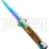 Milano 9" Stiletto Sim Stag Automatic Knife - Bayonet Spectrum