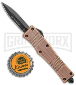 No Limit Knives Cali-Legal OTF Automatic Knife Bronze - Dagger Black -Featured Knife Shop No Limit Knives Cali Legal OTF Auto Bronze Dagger Black GX 34303 jr bottlecap 2 large