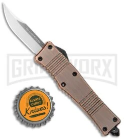No Limit Knives Cali-Legal OTF Automatic Knife Bronze - Clip Point Satin 9 No Limit Knives Cali-Legal OTF Automatic Knife Bronze - Clip Point Satin -Featured Knife Shop No Limit Knives Cali Legal OTF Bronze CP Satin GX 34131 jr bottlecap large