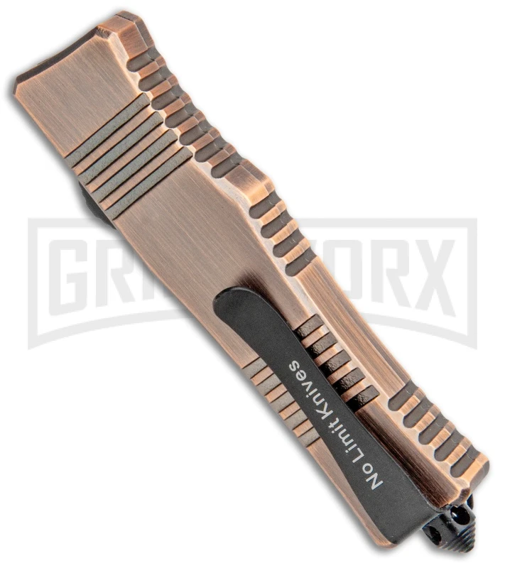 No Limit Knives Cali-Legal OTF Automatic Knife Bronze - Clip Point Satin 5 No Limit Knives Cali-Legal OTF Automatic Knife Bronze - Clip Point Satin - Image 3