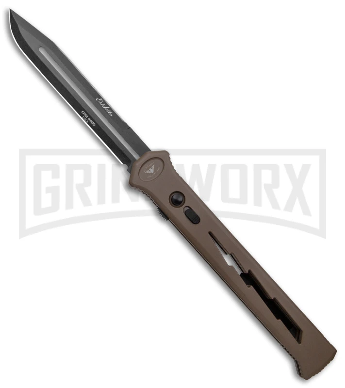 Paragon Estiletto Dark Earth Bolt Automatic OTF Knife - Black Clip Point 3 Paragon Estiletto Dark Earth Bolt Automatic OTF Knife - Black Clip Point