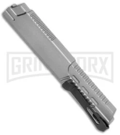 Firecracker XL Gray DA/OTF Automatic Knife - Tanto Black Plain -Featured Knife Shop Pocket Clip Gray DA OTF Auto Black Tanto 27065GY GX 35603 jr side large