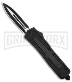 Rumble Black D/A OTF Automatic Knife - Dagger Black Plain