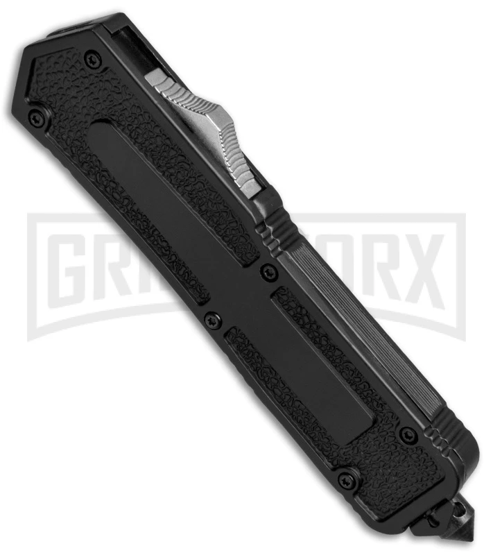 Rumble Heavy Duty Dagger Black OTF Automatic Knife - Two Tone Plain 4 Rumble Heavy Duty Dagger Black OTF Automatic Knife - Two Tone Plain - Image 2