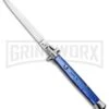 SKM 13" Italian Stiletto Blue Pearlex Automatic Knife - Flat Grind