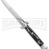 SKM 9" Italian Stiletto Sim Dark Horn Automatic Knife - Satin Bayonet 2 SKM 9" Italian Stiletto Sim Dark Horn Automatic Knife - Satin Bayonet -Featured Knife Shop SKM 9in Italian Stiletto Sim Dark Horn Bayonet GX 31314 er large