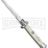 SKM/AB 9" Sim Ivory Automatic Stiletto Knife - Satin Kris