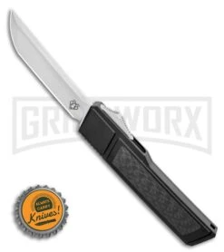 Vespa Knives Ripper OTF Black/ CF Inlay Japanese Tanto Knife - Satin 9 Vespa Knives Ripper OTF Black/ CF Inlay Japanese Tanto Knife - Satin -Featured Knife Shop Vespa Knives Ripper OTF Japanese Tanto Black CF Inlay 3.2 Satin GX 36583 LS Bottlecap 3 large
