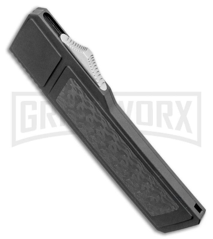 Vespa Knives Ripper OTF Black/ CF Inlay Japanese Tanto Knife - Satin 4 Vespa Knives Ripper OTF Black/ CF Inlay Japanese Tanto Knife - Satin - Image 2