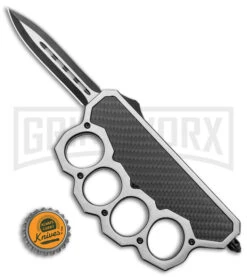What The Knuck Knuckle Dagger D/A OTF Automatic CF/Satin -Two Tone Dagger -Featured Knife Shop What The Knuck Knuckle Dagger DA Auto CF TT Dagger GX 38960 jr bottlecap large