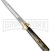 AGA Campolin 13" Italian Frosolone Brazilian Horn Automatic Knife - Bayonet 2 AGA Campolin 13" Italian Frosolone Brazilian Horn Automatic Knife - Bayonet -Featured Knife Shop aga 13inch brazillian frosolone brass jm large