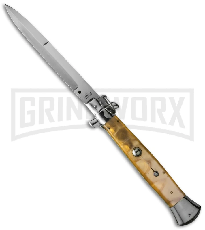 AGA Campolin 15" Italian Stiletto Gold Ring Pull Automatic Knife - Bayonet 3 AGA Campolin 15" Italian Stiletto Gold Ring Pull Automatic Knife - Bayonet