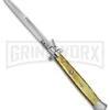 A.G.A. Campolin 18" Italian Stiletto Gold Ring Pull Automatic Knife - Bayo -Featured Knife Shop aga champolin 18in stiletto gold bayo BP 18400 er large